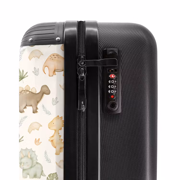 Dino patroon in pastelkleuren NBS - Handbagage koffer - Volwassenen Unisex middel -slot