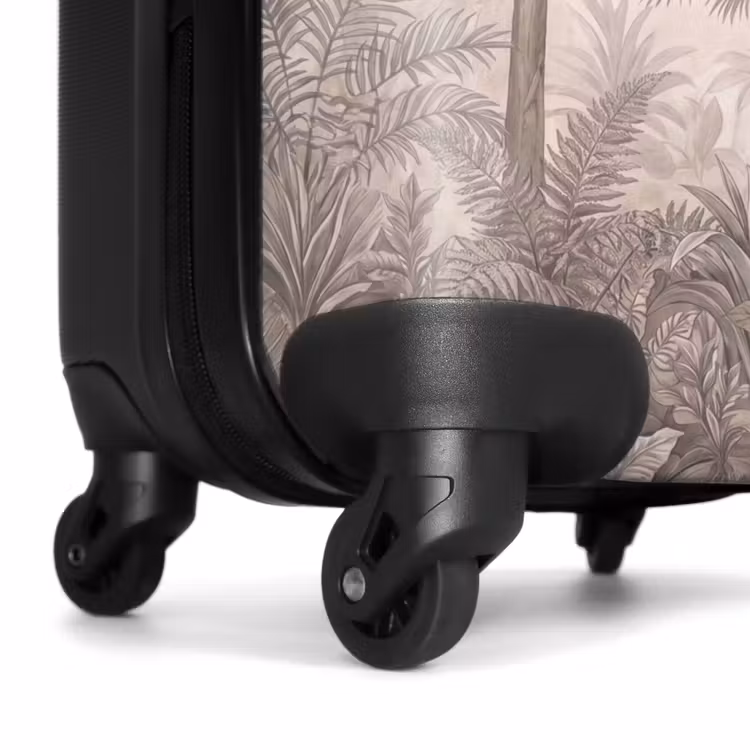 Koffer - Dschungel – Baum mit Ästen – Kolibri – Beige - Jungle - Banenboom - Kolibrie - Beige NBS - Handbagage koffer - Volwassenen Unisex middel