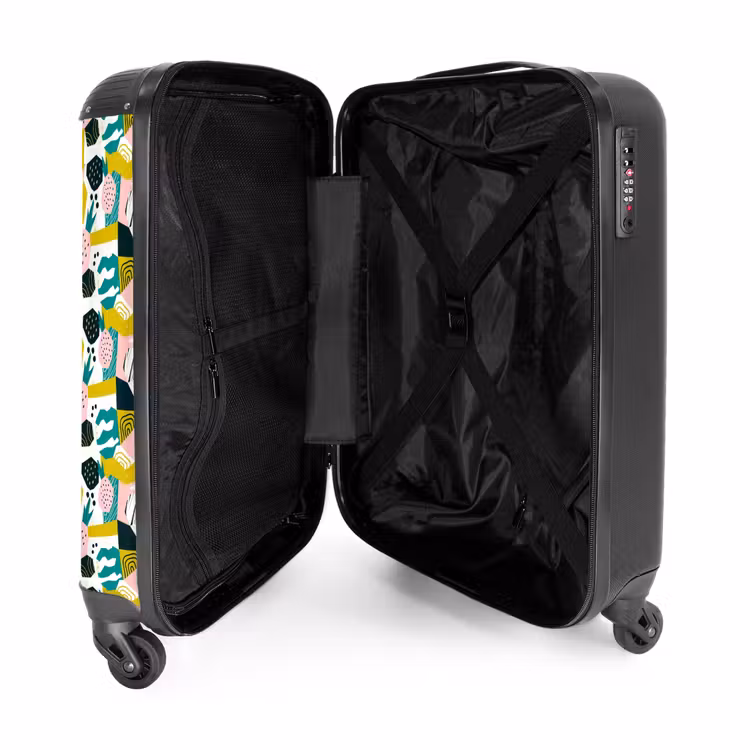 Fruitige jungle collage NBS - Handbagage koffer - Volwassenen Unisex middel -binnenkant