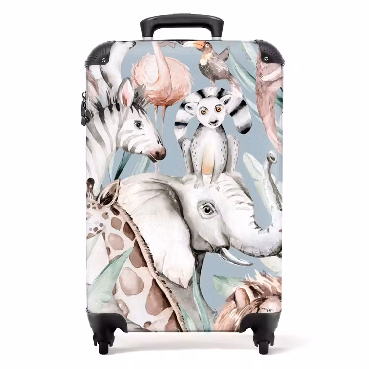 Jungle in Lichte Kleuren NBS - Handbagage koffer - Unisex middel -productfoto_recht