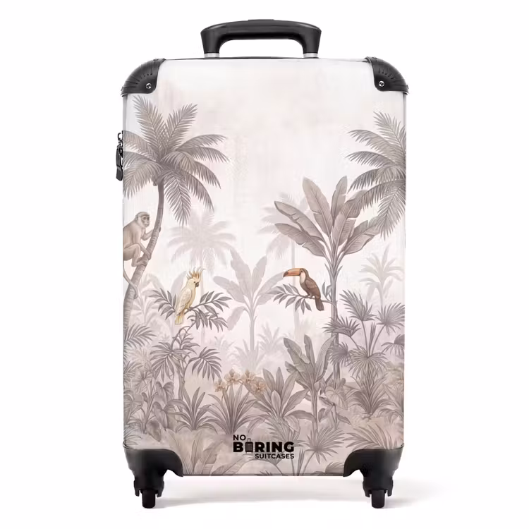 Koffer - Dschungel – Tiere – Palmen - Jungle - Dieren - Palmbomen NBS - Handbagage koffer - Volwassenen Unisex middel