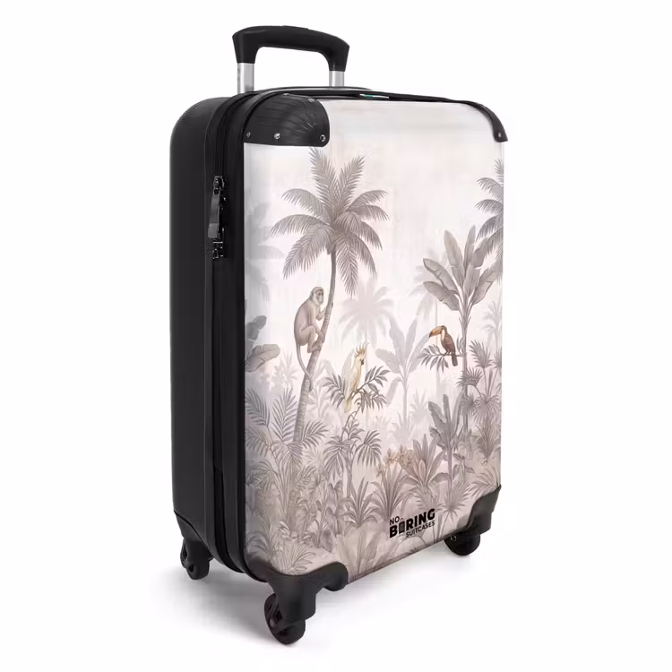 Koffer - Dschungel – Tiere – Palmen - Jungle - Dieren - Palmbomen NBS - Handbagage koffer - Volwassenen Unisex middel