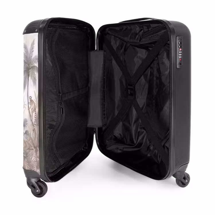 Koffer - Dschungel – Tiere – Palmen - Jungle - Dieren - Palmbomen NBS - Handbagage koffer - Volwassenen Unisex middel