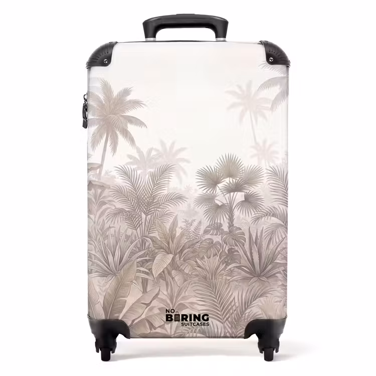 Koffer - Dschungel – Tropisch – Natur – Vintage – Beige - Jungle - Tropisch - Natuur -Vintage - Beige NBS - Handbagage koffer - Volwassenen Unisex middel