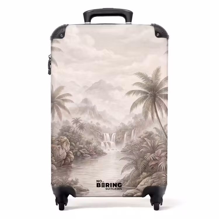 Koffer - Dschungel – Wasserfälle – Tropisch – Illustration - Jungle - Watervallen - Tropisch - Illustratie NBS - Handbagage koffer - Volwassenen Unisex middel