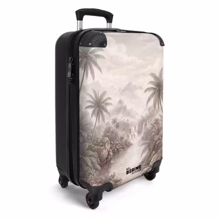 Koffer - Dschungel – Wasserfälle – Tropisch – Illustration - Jungle - Watervallen - Tropisch - Illustratie NBS - Handbagage koffer - Volwassenen Unisex middel