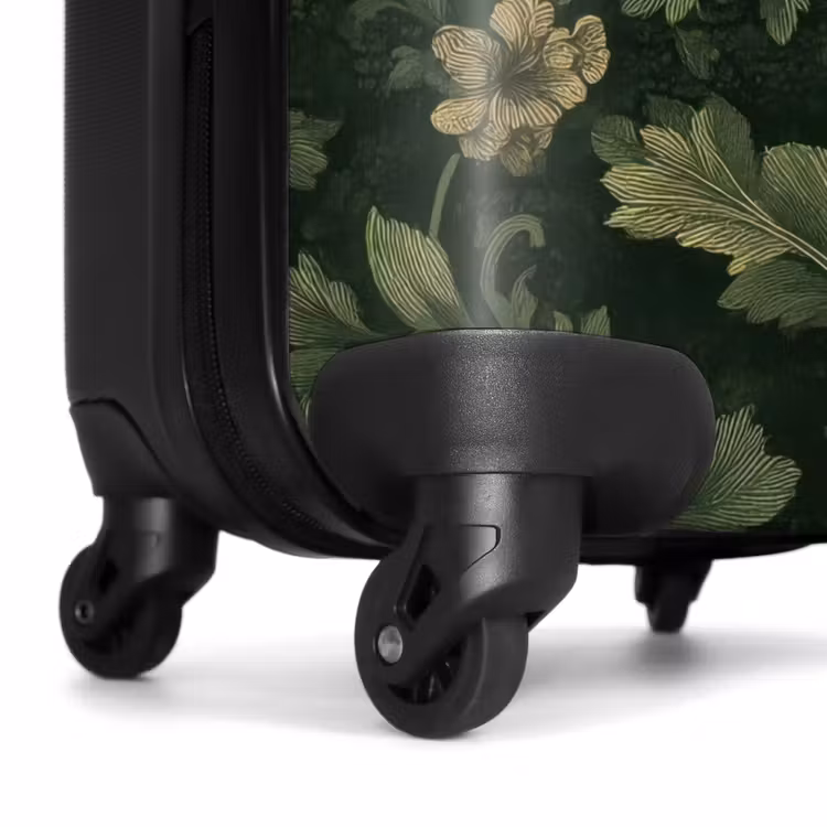Koffer - Dunkel – Grün – Gold – Botanisch - Donker - Groen - Goud - Botanisch NBS - Handbagage koffer - Volwassenen Unisex middel