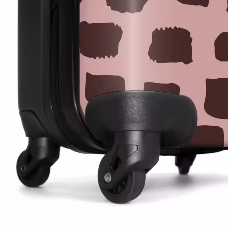 Donkerbruine blokvormen op oudroze achtergrond NBS - Handbagage koffer - Kinderen Unisex middel -wiel