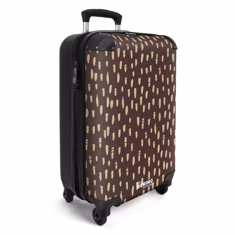 Donkerbruine achtergrond met beige penseelstreken NBS - Handbagage koffer - Kinderen Unisex middel -productfoto_3d