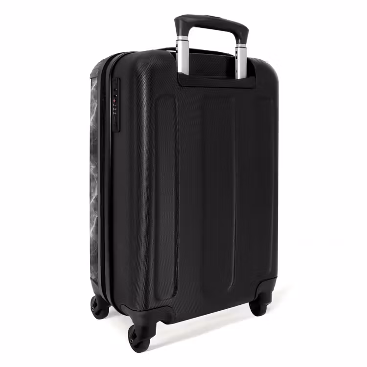 Donkergrijs - Bliksem - Marmer NBS - Handbagage koffer - Volwassenen Unisex middel -achterkant