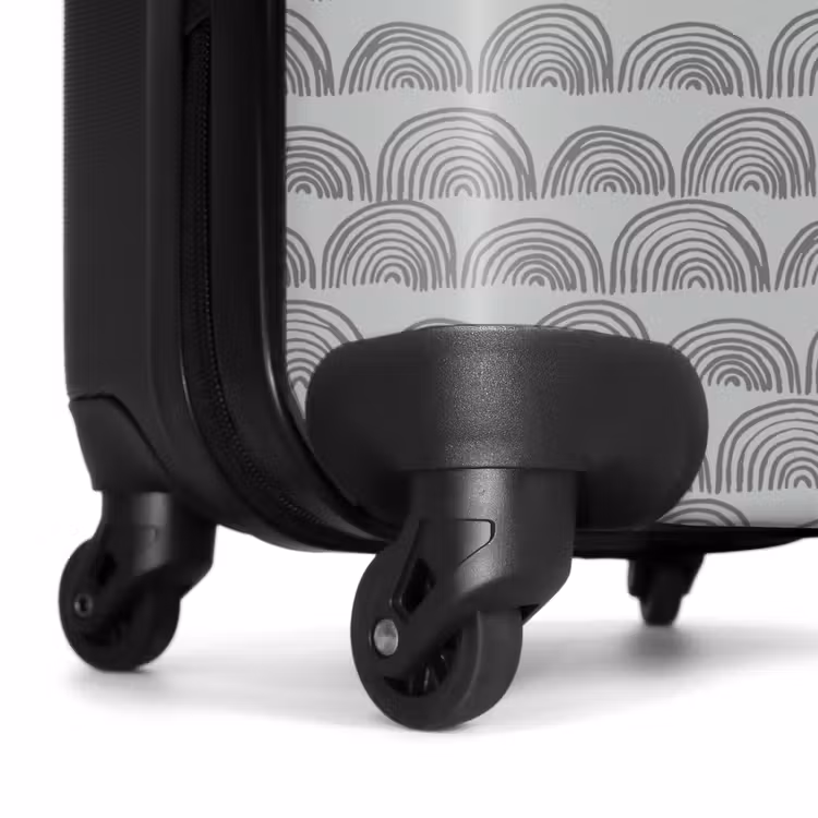 Donkergrijze halve cirkels NBS - Handbagage koffer - Volwassenen Unisex middel -wiel