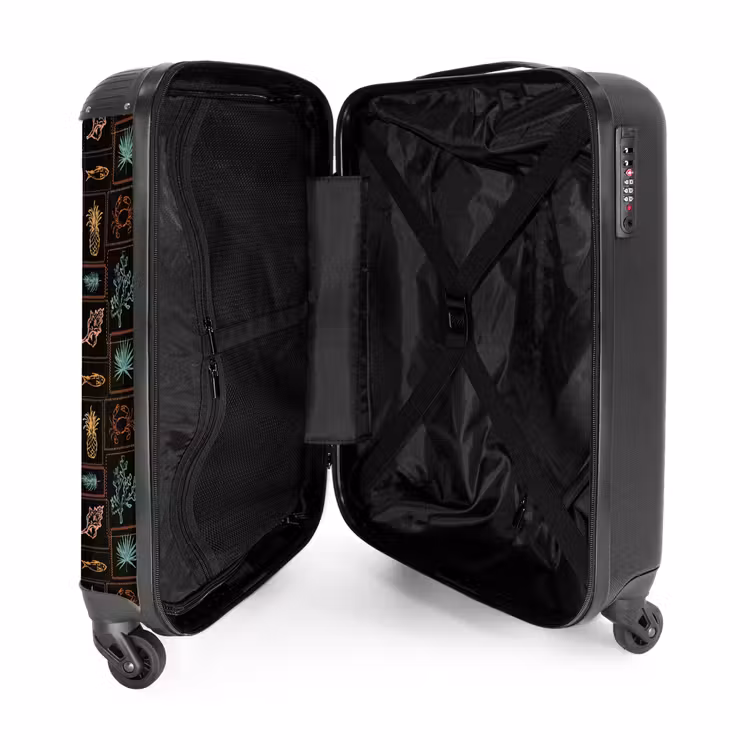 Donkere zomerse vibes print NBS - Handbagage koffer - Volwassenen Unisex middel -binnenkant