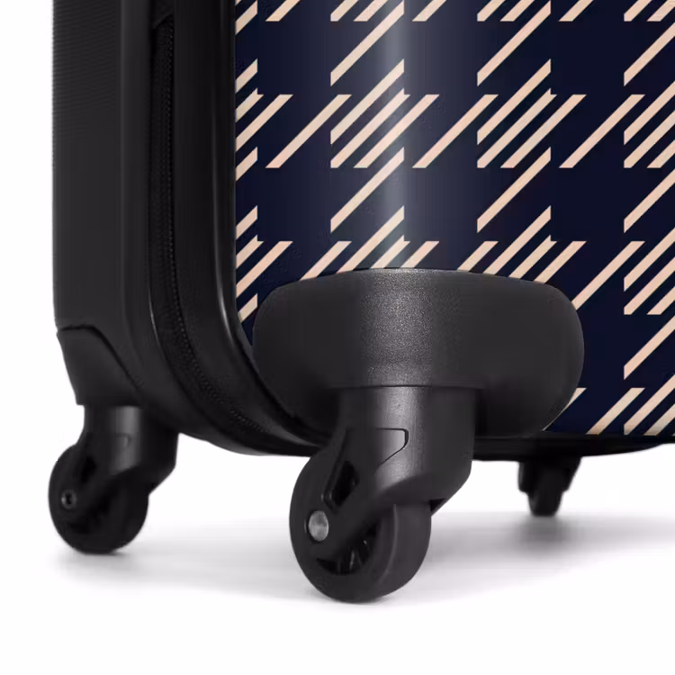 Donker pied-de-poule patroon met diagonale streepvulling NBS - Handbagage koffer - Kinderen Unisex middel -wiel