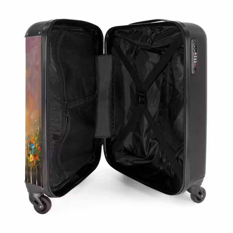 Eiffeltoren - Schilderij - Olieverf - Parijs NBS - Handbagage koffer - Unisex middel -binnenkant