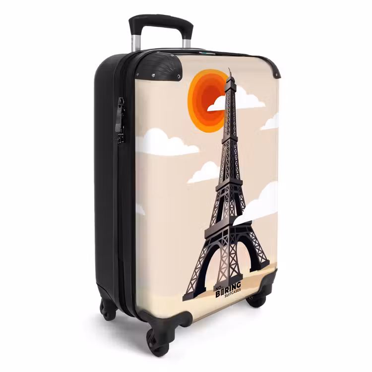 Koffer - Eiffelturm – Sonne – Architektur – Abstrakt – Beige - Eiffeltoren - Zon - Architectuur - Abstract - Beige NBS - Handbagage koffer - Volwassenen Unisex middel