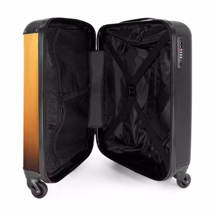 Een aap achter houten muur NBS - Handbagage koffer - Kinderen Unisex middel -binnenkant