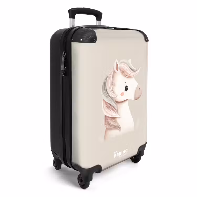 Eenhoorn in roze pastel kleuren NBS - Handbagage koffer - Volwassenen Unisex middel -productfoto_3d