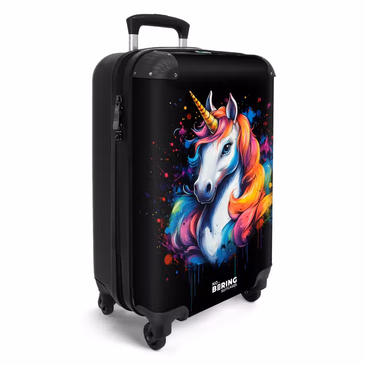 Eenhoorn met kleurrijke graffiti NBS - Handbagage koffer - Unisex middel -productfoto_3d