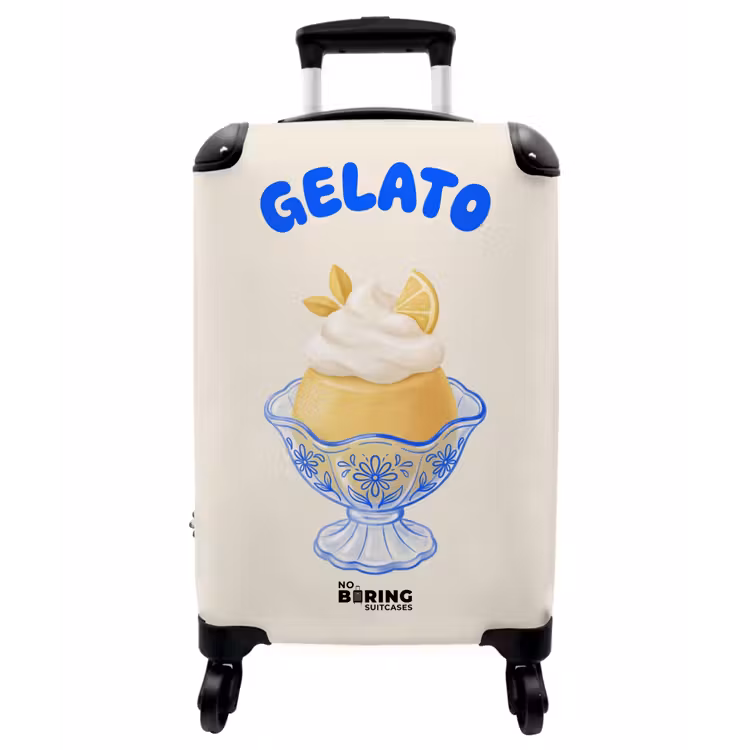 Koffer - Eis – Zitrone – Illustration – Gelb – Dessert - IJs - Citroen - Illustratie - Geel - Dessert NBS - Handbagage koffer - Vrouwen middel