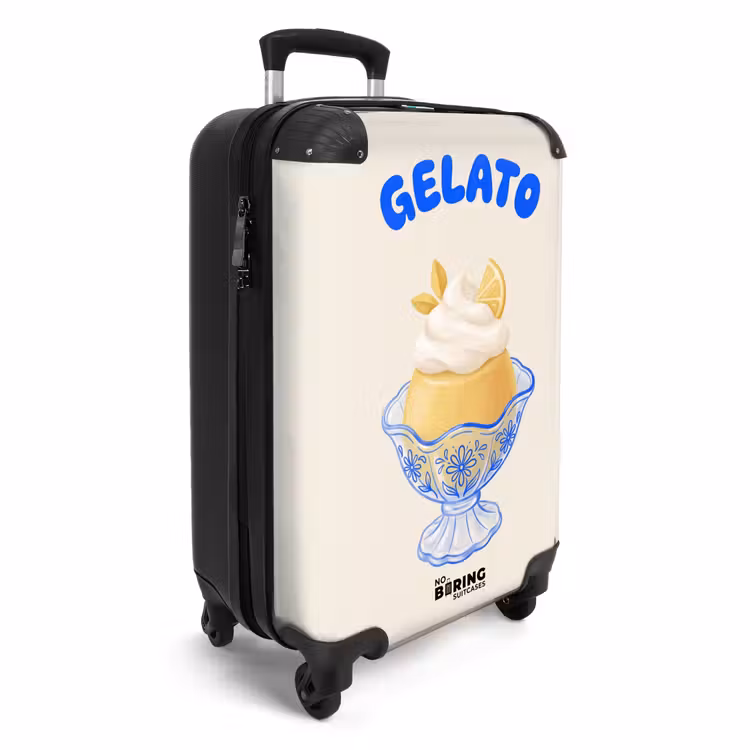 Koffer - Eis – Zitrone – Illustration – Gelb – Dessert - IJs - Citroen - Illustratie - Geel - Dessert NBS - Handbagage koffer - Vrouwen middel