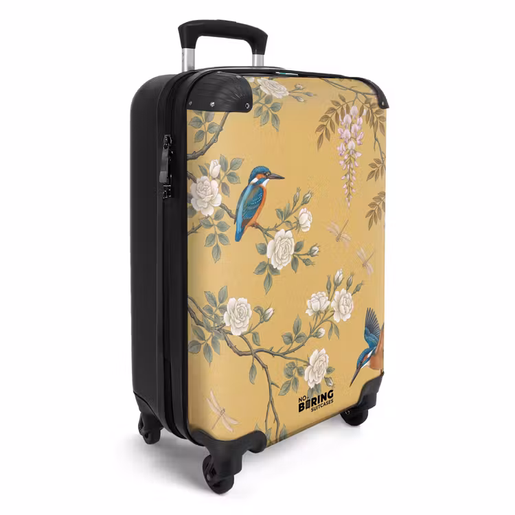 Koffer - Eisvögel – Blüten – Gelb - IJsvogels - Bloesem - Geel NBS - Handbagage koffer - Vrouwen middel