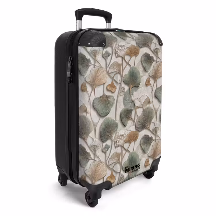 Koffer - Elegant - Laubig - Grün - Elegant - Bladeren - Groen NBS - Handbagage koffer - Vrouwen middel