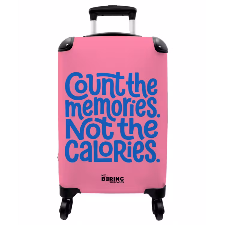 Koffer - Erinnerungen – Rosa – Blau – Zitat - Memories - Roze - Blauw - Quote NBS - Handbagage koffer - Vrouwen middel