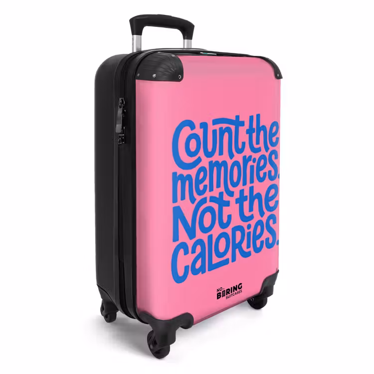 Koffer - Erinnerungen – Rosa – Blau – Zitat - Memories - Roze - Blauw - Quote NBS - Handbagage koffer - Vrouwen middel