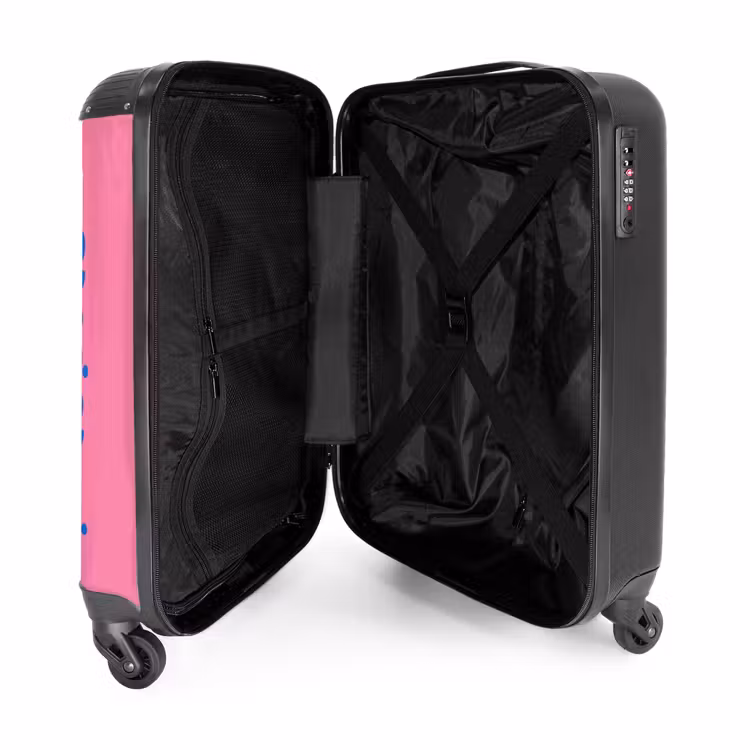 Koffer - Erinnerungen – Rosa – Blau – Zitat - Memories - Roze - Blauw - Quote NBS - Handbagage koffer - Vrouwen middel