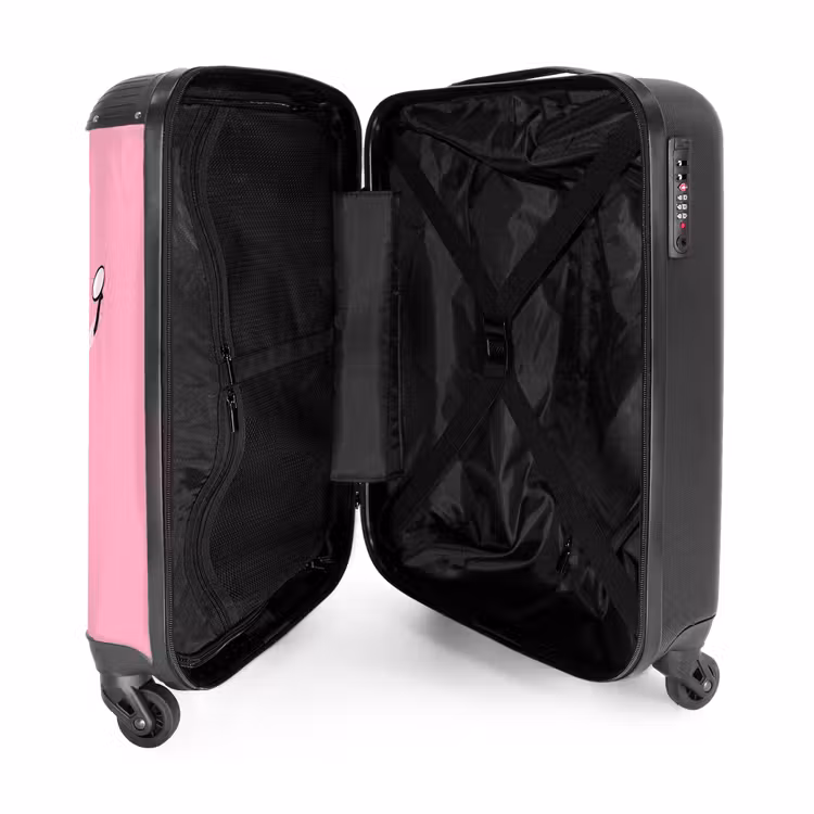 Escar-Go - Roze NBS - Handbagage koffer - Unisex middel -binnenkant
