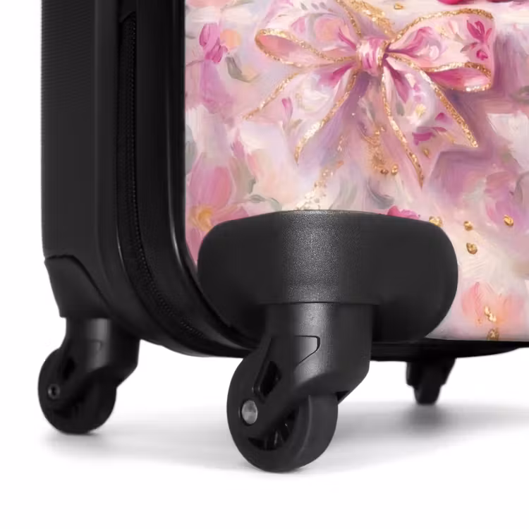 Koffer - Essen – Blumen – Stillleben – Rosa – Gold - Eten - Bloemen - Stilleven - Roze - Goud NBS - Handbagage koffer - Vrouwen middel