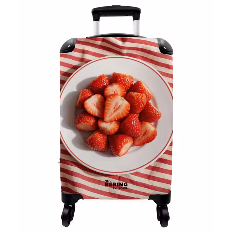 Koffer - Essen – Erdbeeren – Obst – Sommer – Rot - Eten - Aardbeien - Fruit - Zomer - Rood NBS - Handbagage koffer - Vrouwen middel