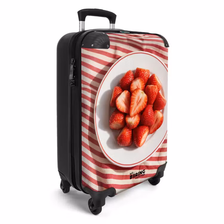Koffer - Essen – Erdbeeren – Obst – Sommer – Rot - Eten - Aardbeien - Fruit - Zomer - Rood NBS - Handbagage koffer - Vrouwen middel