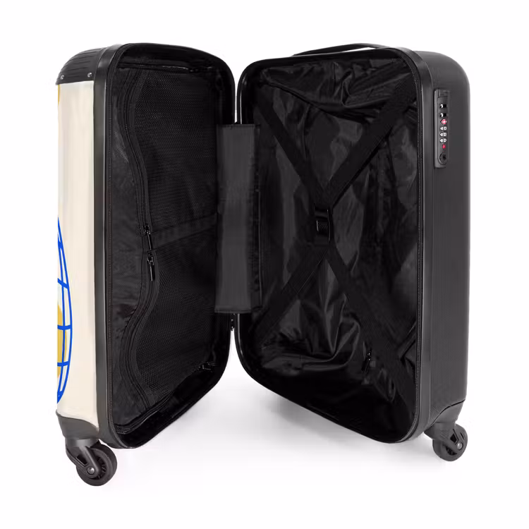 Koffer - Essen – Zitrone – Einkäufe – Abstrakt – Gelb – Blau - Eten - Citroen - Boodschappen - Abstract - Geel - Blauw NBS - Handbagage koffer - Vrouwen middel