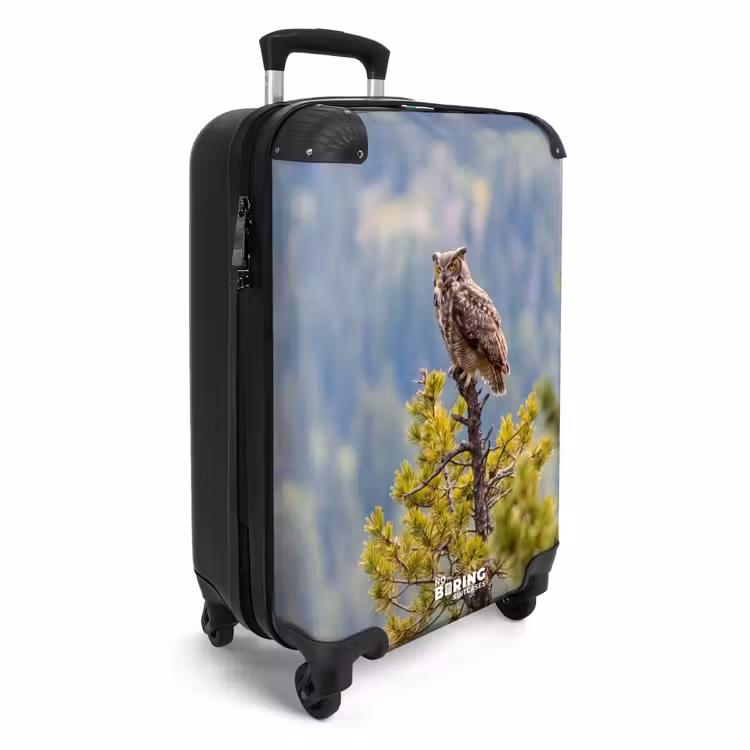 Koffer - Eule – Uhu – Bäume – Natur - Uil - Oehoe - Bomen - Natuur NBS - Handbagage koffer - Volwassenen Unisex middel