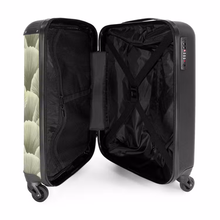 Waaier - Blad - Groen NBS - Handbagage koffer - Volwassenen Unisex middel -binnenkant