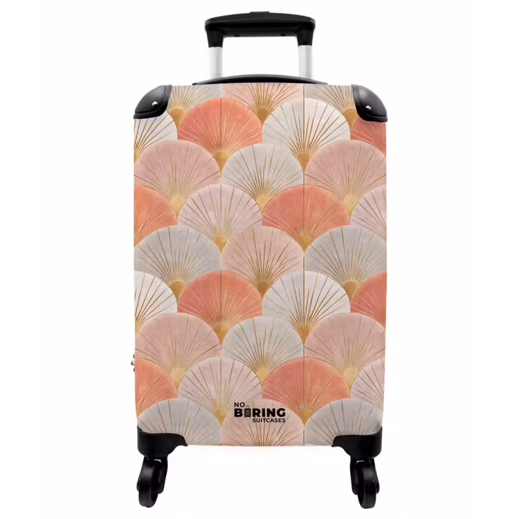 Koffer - Fächer - Gold - Rosa - Waaiers - Goud - Roze NBS - Handbagage koffer - Vrouwen middel