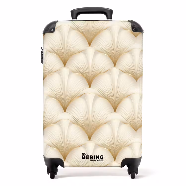 Waaier - Motief - Goud NBS - Handbagage koffer - Volwassenen Unisex middel -productfoto_recht