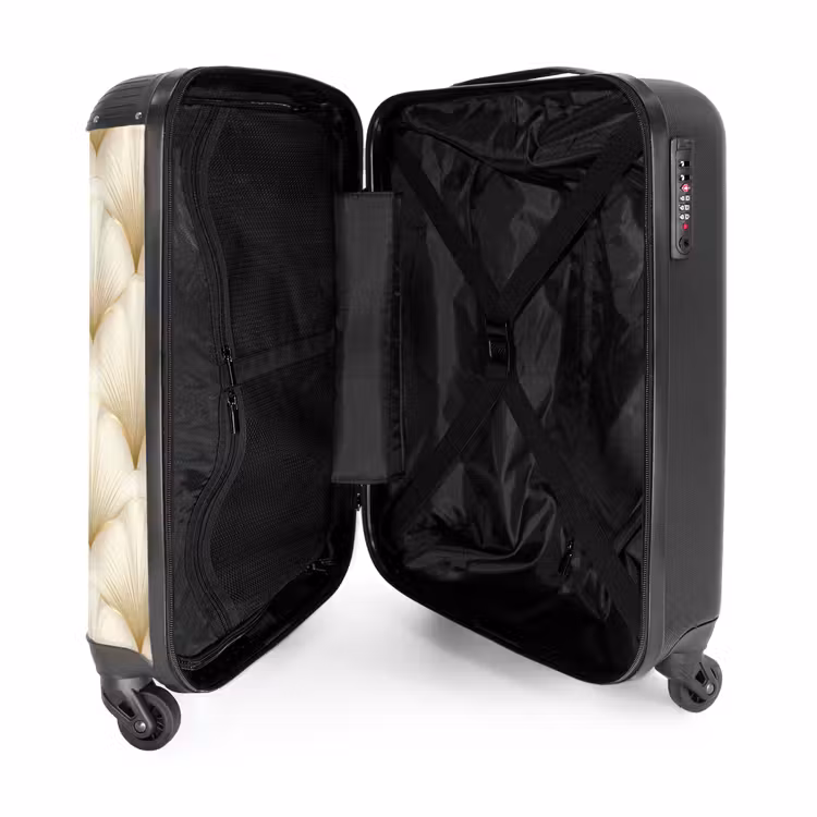 Waaier - Motief - Goud NBS - Handbagage koffer - Volwassenen Unisex middel -binnenkant