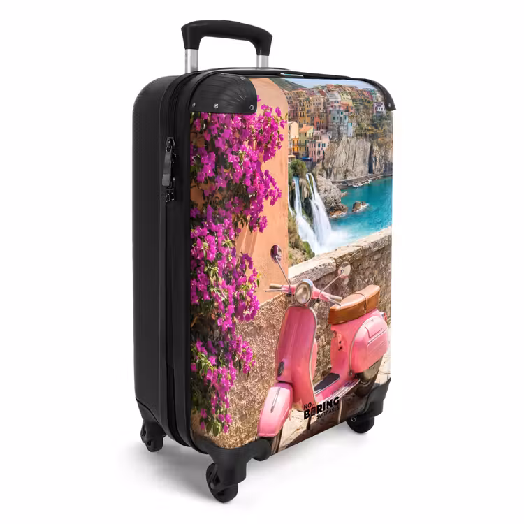Koffer - Fahrzeug – Rosa – Küste – Sommer – Reisen - Voertuig - Roze - Kust - Zomer - Reizen NBS - Handbagage koffer - Vrouwen middel