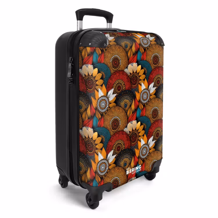 Koffer - Farbenfroh – Aborigine – Punktmalerei – Botanisch – Muster - Kleurrijk - Aboriginal - Dot Painting - Botanisch - Patroon NBS - Handbagage koffer - Volwassenen Unisex middel