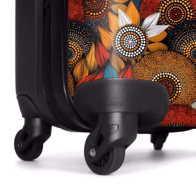 Koffer - Farbenfroh – Aborigine – Punktmalerei – Botanisch – Muster - Kleurrijk - Aboriginal - Dot Painting - Botanisch - Patroon NBS - Handbagage koffer - Volwassenen Unisex middel