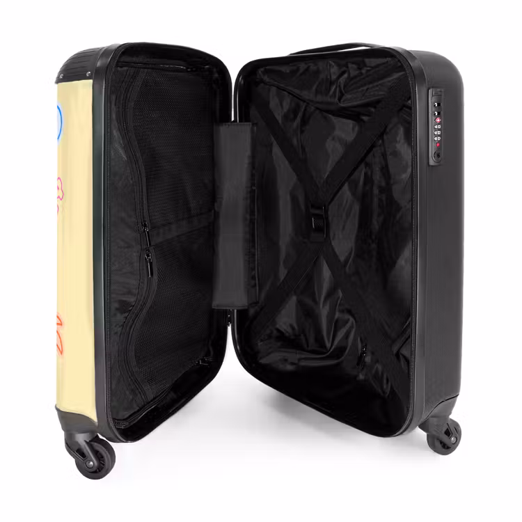 Koffer - Farbenfroh – Palme – Fahrrad - Kleurrijk - Palmboom - Fiets NBS - Handbagage koffer - Vrouwen middel