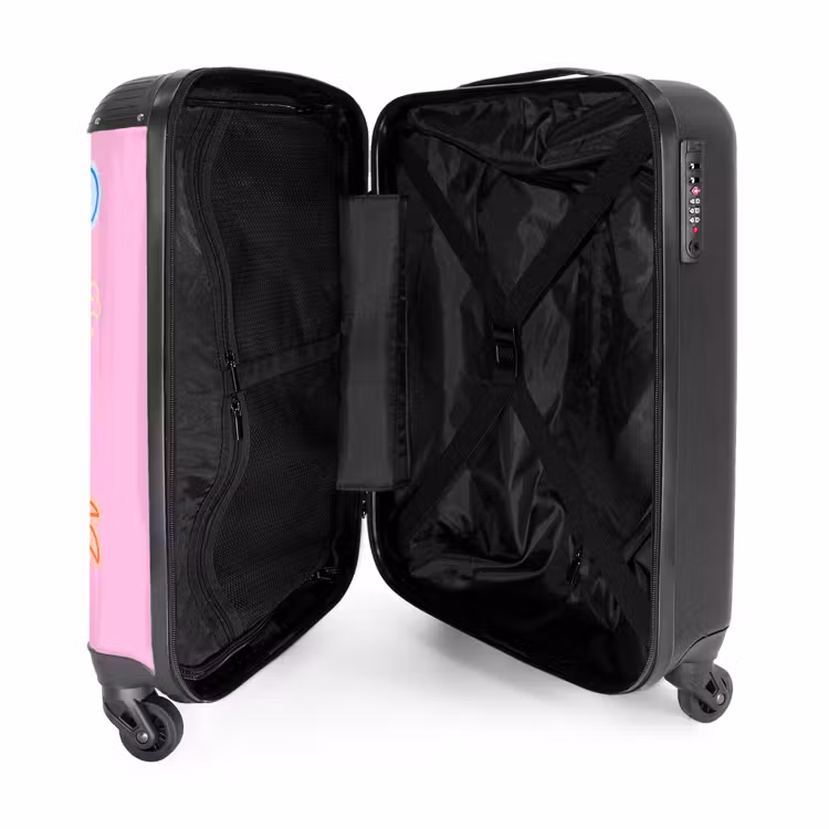 Koffer - Farbenfroh – Sommer – Palme - Kleurrijk - Zomer - Palmboom NBS - Handbagage koffer - Vrouwen middel
