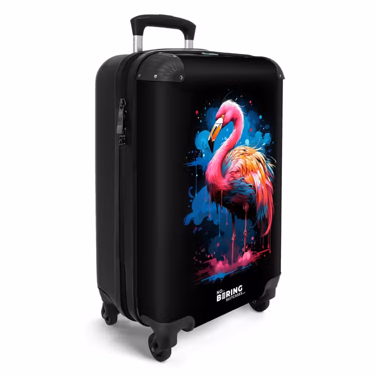Gekleurde flamingo voor een verfexplosie NBS - Handbagage koffer - Unisex middel -productfoto_3d