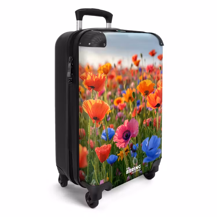 Veld met kleurrijke klaprozen NBS - Handbagage koffer - Unisex middel -productfoto_3d