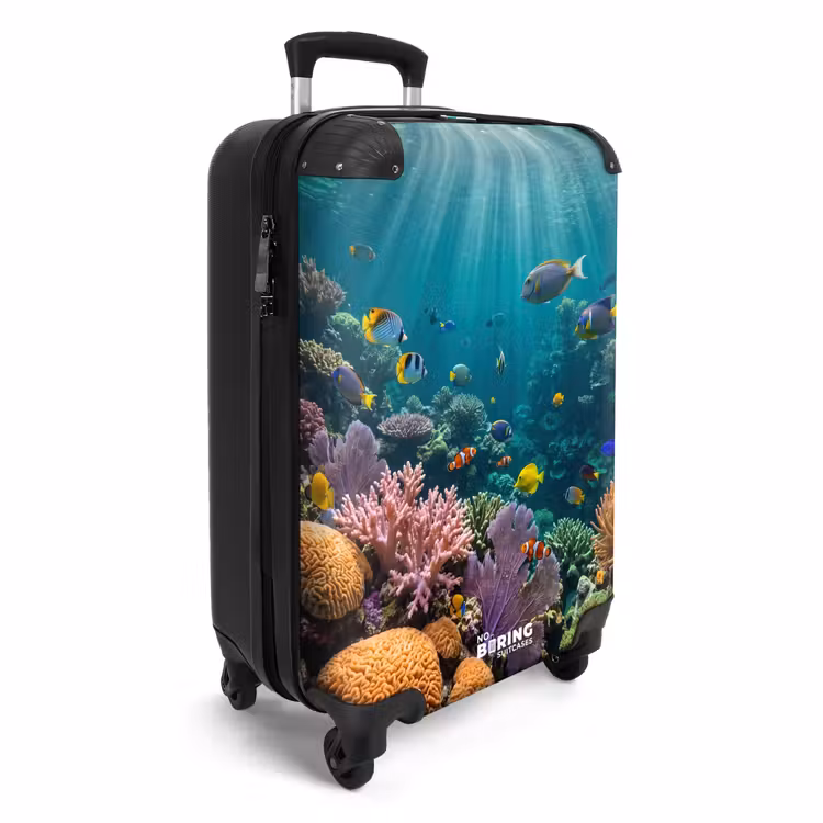 Koffer - Fisch – Koralle – Ozean – Natur – Farbenfroh - Vis - Koraal - Oceaan - Natuur - Kleurrijk NBS - Handbagage koffer - Volwassenen Unisex middel