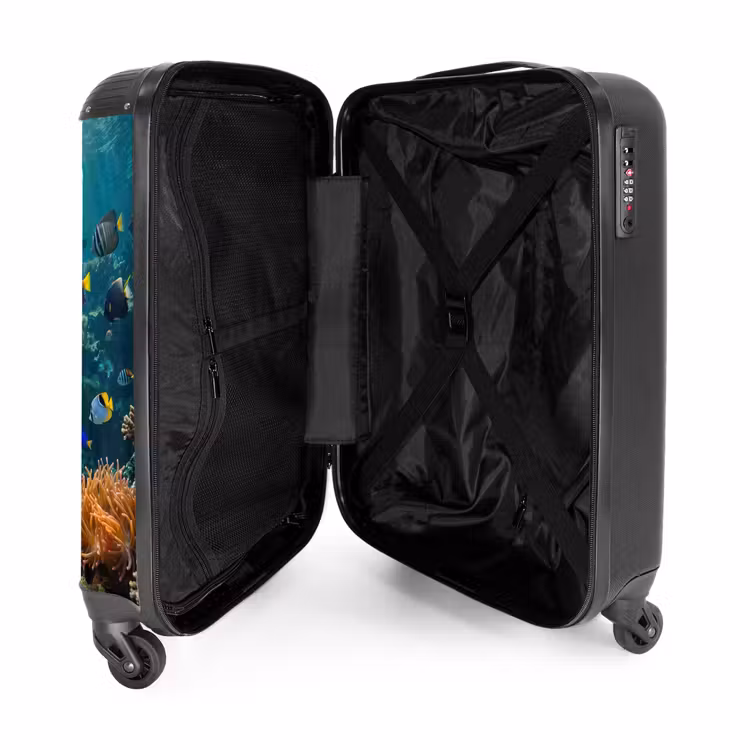 Koffer - Fisch – Koralle – Ozean – Natur – Farbenfroh - Vis - Koraal - Oceaan - Natuur - Kleurrijk NBS - Handbagage koffer - Volwassenen Unisex middel