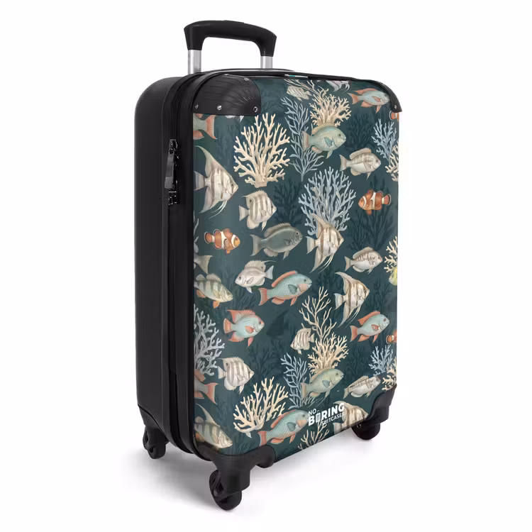 Koffer - Fisch – Koralle – Unterwasser – Illustration - Vis - Koraal - Onderwater - Illustratie NBS - Handbagage koffer - Volwassenen Unisex middel