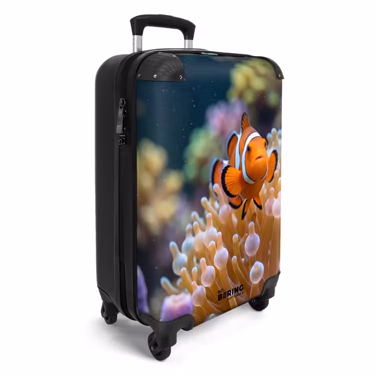 Koffer - Fisch – Koralle – Unterwasser – Orange – Tiere - Vis - Koraal - Onderwater - Oranje - Dieren NBS - Handbagage koffer - Volwassenen Unisex middel
